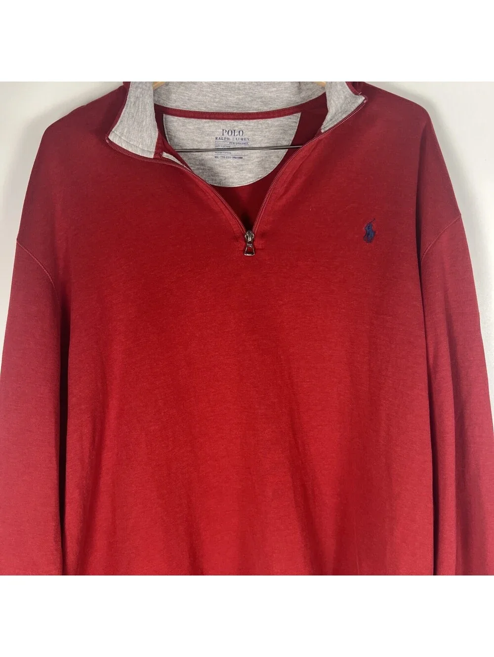 Polo Ralph Lauren Red Quarter Zip Sweatshirt-Men's XXL